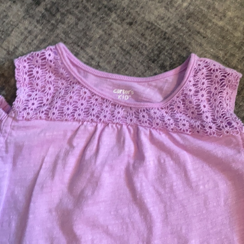 🌖 Carters 6/6x purple cold shoulder shirt - Picture 2 of 5